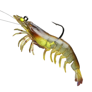 Pre-Rigged Crayfish Shrimp Soft Lures with VMC Hook - Realistic Trout Bait (Set of 6)