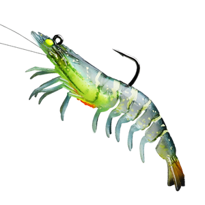 Pre-Rigged Crayfish Shrimp Soft Lures with VMC Hook - Realistic Trout Bait (Set of 6)