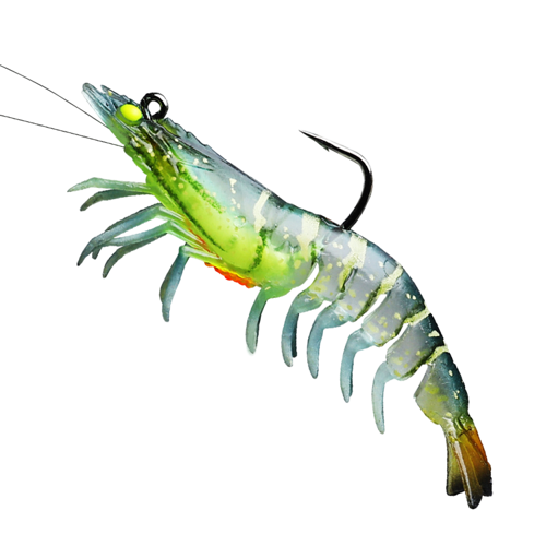 Pre-Rigged Crayfish Shrimp Soft Lures with VMC Hook - Realistic Trout Bait (Set of 6)