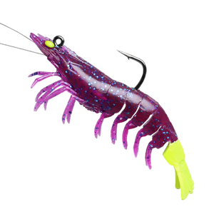 Pre-Rigged Crayfish Shrimp Soft Lures with VMC Hook - Realistic Trout Bait (Set of 6)