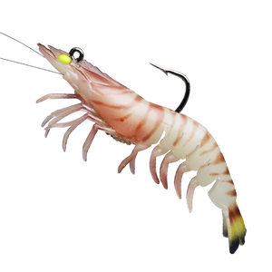 Pre-Rigged Crayfish Shrimp Soft Lures with VMC Hook - Realistic Trout Bait (Set of 6)
