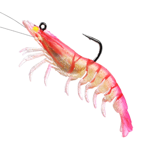 Pre-Rigged Crayfish Shrimp Soft Lures with VMC Hook - Realistic Trout Bait (Set of 6)