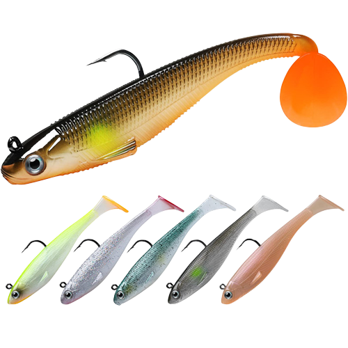 Pre-rigged Jig Head Soft Fishing Lures - Paddletail Swim Baits For Trout (Set of 6)