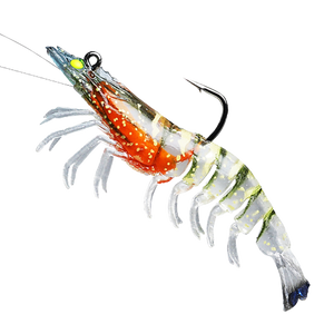 Pre-Rigged Crayfish Shrimp Soft Lures with VMC Hook - Realistic Trout Bait (Set of 6)