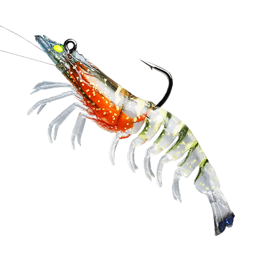 Pre-Rigged Crayfish Shrimp Soft Lures with VMC Hook - Realistic