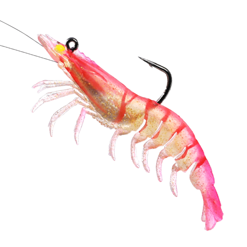  Wild.life Fishing Trout Bass Crappie Micro Grass Shrimp Soft  Lures Bait with Hook Pink White Luminous (Yellow) : Sports & Outdoors